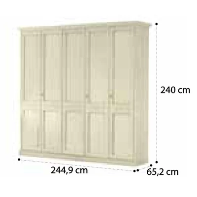 Torriani 5-doors cabinet - ivory