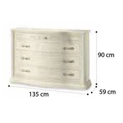 Torriani VIP Curved chest of drawers - ivory