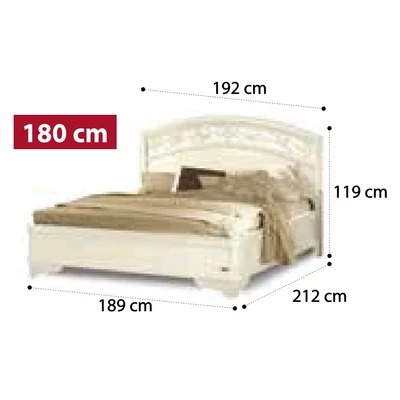 Torriani BOTTICELLI Double bedstead with curved wooden headboard - walnut