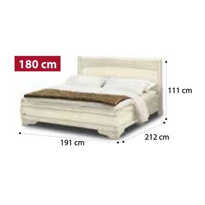 Torriani TIZIANO Double bedstead - ivory