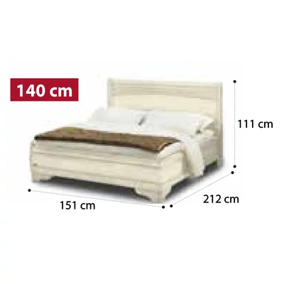 Torriani TIZIANO Double bedstead - ivory