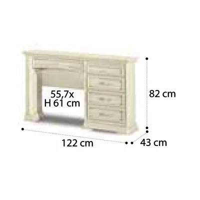 Torriani Dressing table with 5 drawers - walnut