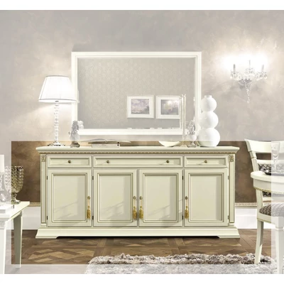 Treviso Day 4-doors buffet chest of drawers - white ash