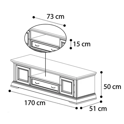 Treviso Day MAXI TV commode - white ash