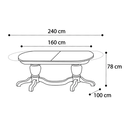 Treviso Day Oval dining table (+2x40 cm extendable) - cherry