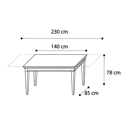 Treviso Day Dining table (+2x45 cm extendable) - white ash