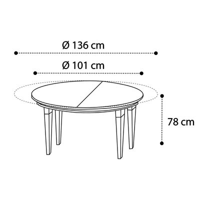 Treviso Day Round dining table (+35 cm extendable) - white ash
