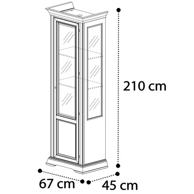 Treviso Day 1-door display cabinet opening to the right - cherry
