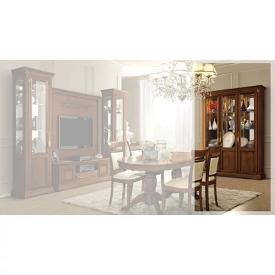 Treviso Day 3-doors display cabinet with glass shelves - cherry