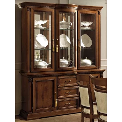 Treviso Day 3-üvegajtós tálalószekrény - cseresznye