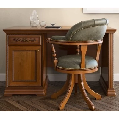 Torriani Day Swivel chair with faux leather, without wheels - walnut
