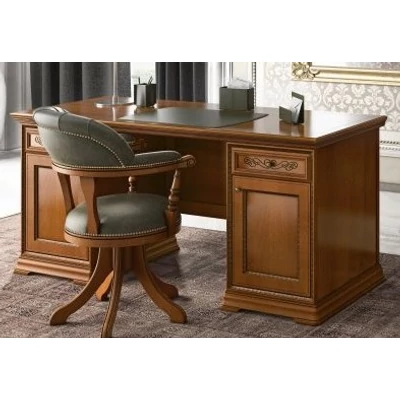 Torriani Day Swivel chair with faux leather, without wheels - walnut