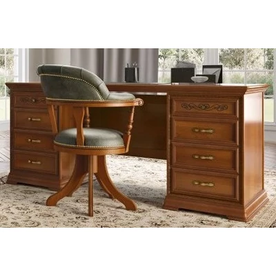 Torriani Day Swivel chair with faux leather, without wheels - walnut