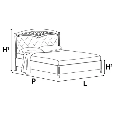 Nostalgia Double bedstead with metal-insert decorative frame with curved headboard and capitonné padding, with short footboard - antique white