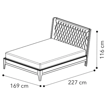 Giotto Double bedstead - walnut