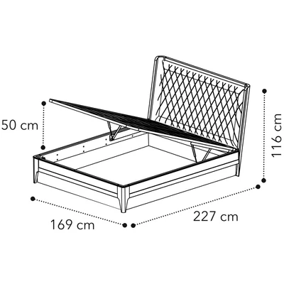 Giotto Double bedstead with bedding container - walnut