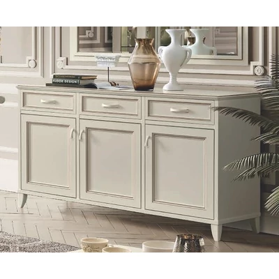 Giotto Day 3-doors buffet chest of drawers - antique white