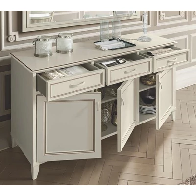 Giotto Day 3-doors buffet chest of drawers - antique white