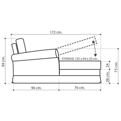 Nostalgia Day Double couch, with bedding container structure