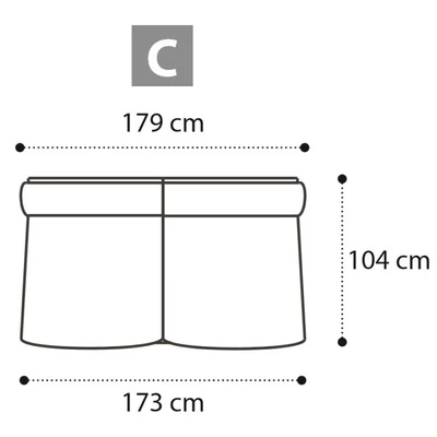 Treviso Day Triple couch, middle element