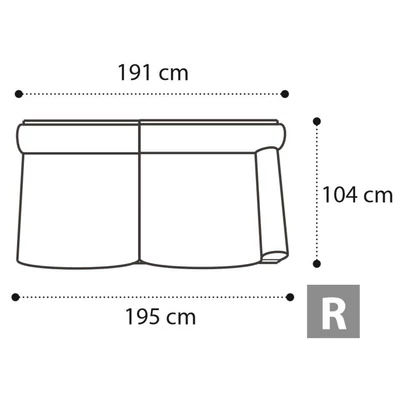 Treviso Day Triple couch, right-side element