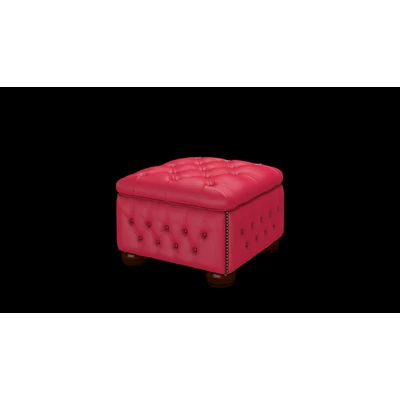 Bradbury Pouffe Box puff premium B bőrrel - Shelly Flame Red színben