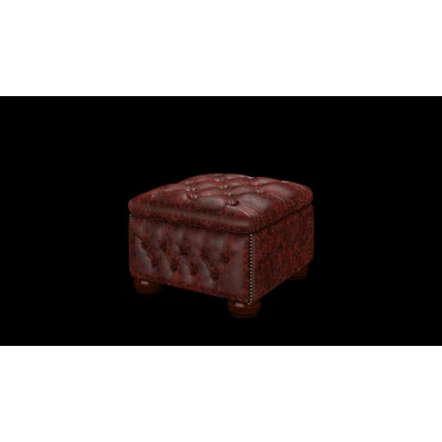 Bradbury Pouffe Box puff premium C bőrrel - Tudor  Oxblood színben