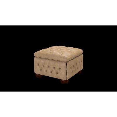 Bradbury Pouffe Box puff premium B bőrrel - Old English Parchment színben