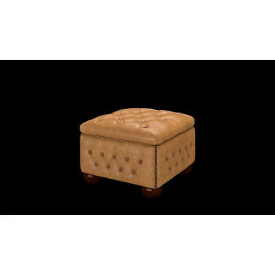 Bradbury Pouffe Box puff premium B bőrrel - Old English Buckskin színben