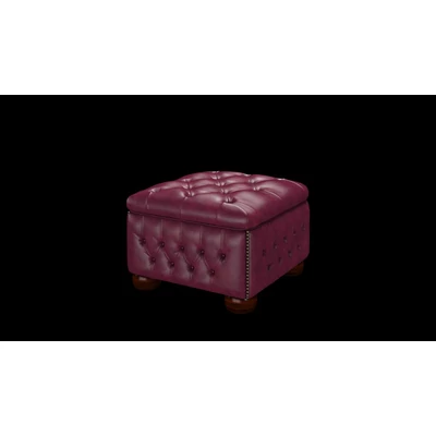 Bradbury Pouffe Box puff premium B bőrrel - Old English Burgundy színben