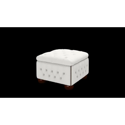 Bradbury Pouffe Box puff premium B bőrrel - Vele Brilliant White színben