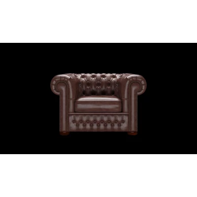 Chesterfield fotel premium B bőrrel - Old English Dark Brown színben