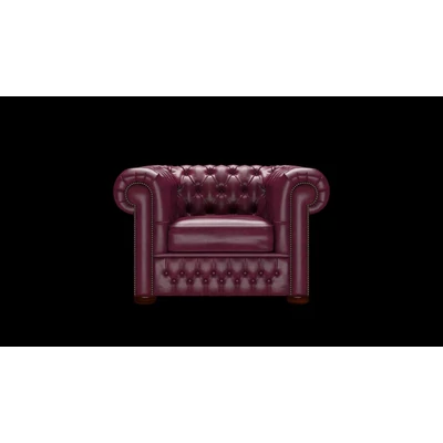 Chesterfield fotel premium B bőrrel - Old English Burgundy színben