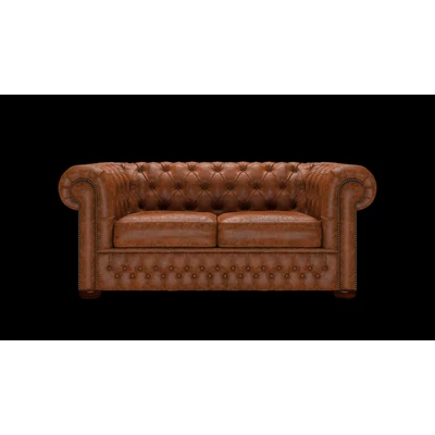 Chesterfield 2-személyes kanapé premium C bőrrel - Tudor  Chestnut színben