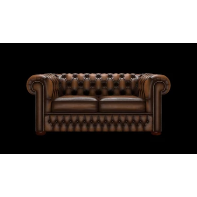 Chesterfield 2-személyes kanapé standard bőrrel - Antique Autumn Tan színben