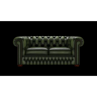 Chesterfield 2-személyes kanapé standard bőrrel - Antique Green színben