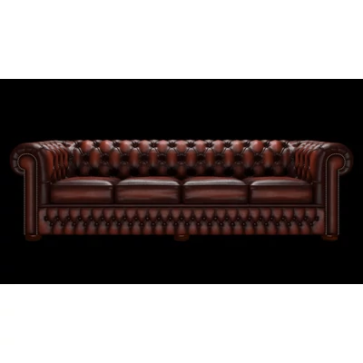 Chesterfield 4-személyes kanapé standard bőrrel - Antique Chestnut színben