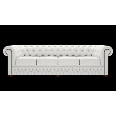 Chesterfield 4-személyes kanapé premium B bőrrel - Vele Brilliant White színben