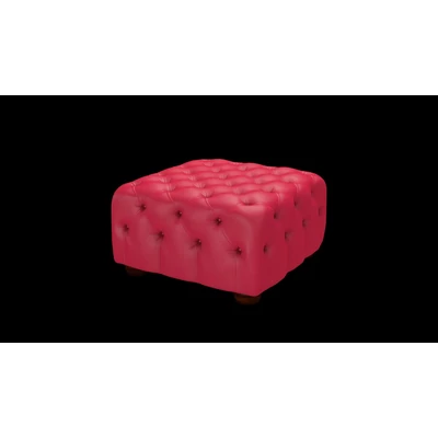 Cromwell Pouffe puff premium B bőrrel - Shelly Flame Red színben