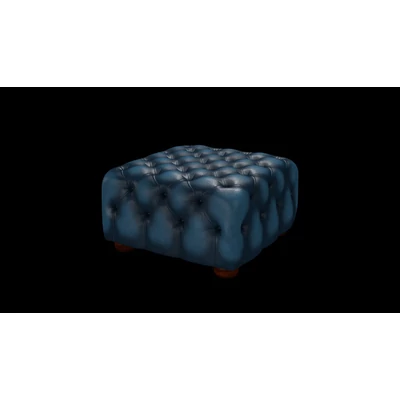 Cromwell Pouffe puff standard bőrrel - Antique Blue színben