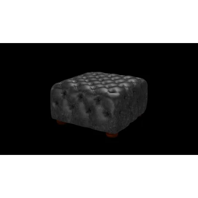 Cromwell Pouffe puff premium B bőrrel - Etna Black színben