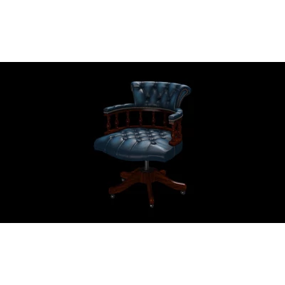 Captain's Swivel Chair karfás forgószék standard bőrrel - Antique Blue színben