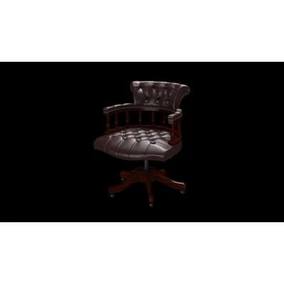 Captain's Swivel Chair karfás forgószék premium B bőrrel - Old English Smoke színben