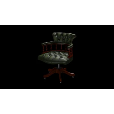 Captain's Swivel Chair karfás forgószék standard bőrrel - Antique Green színben