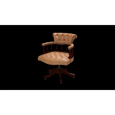 Captain's Swivel Chair karfás forgószék premium B bőrrel - Old English Tan színben