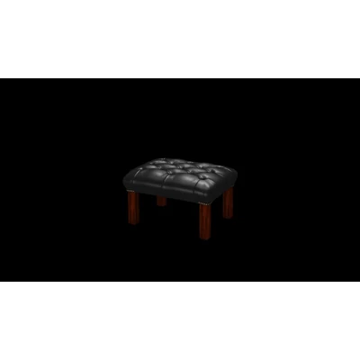 Darwin Pouffe puff premium B bőrrel - Old English Black színben