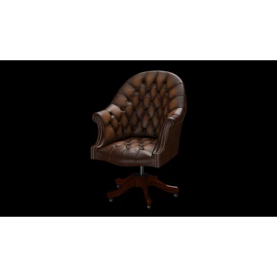 Director's Swivel Chair karfás forgószék standard bőrrel - Antique Autumn Tan színben