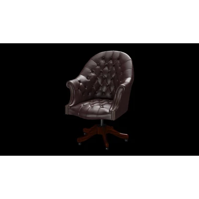 Director's Swivel Chair karfás forgószék premium B bőrrel - Old English Smoke színben