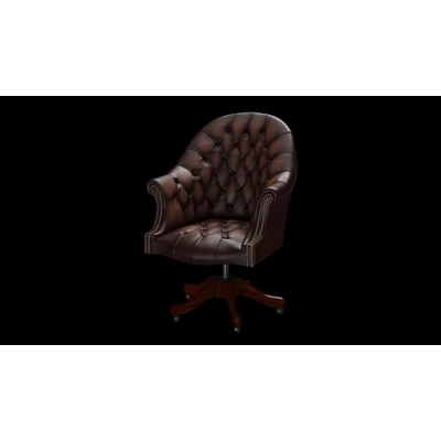 Director's Swivel Chair karfás forgószék standard bőrrel - Antique Brown színben