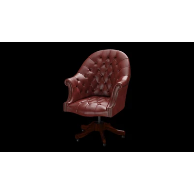 Director's Swivel Chair karfás forgószék premium B bőrrel - Old English Chestnut színben